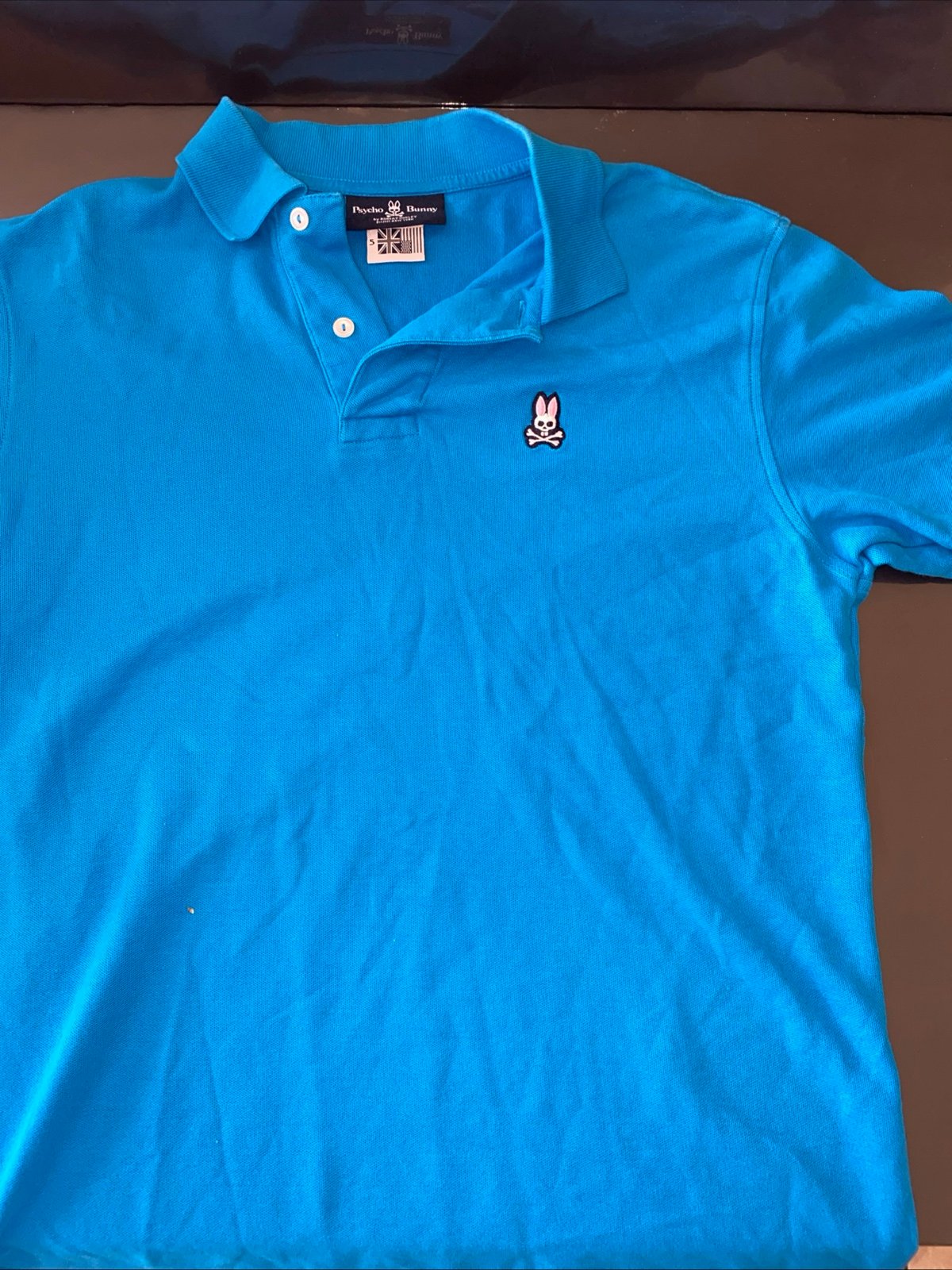 Psycho Bunny Robert Godley Mens Medium Blue Short Sleeve Size 5 Polo Golf Shirt