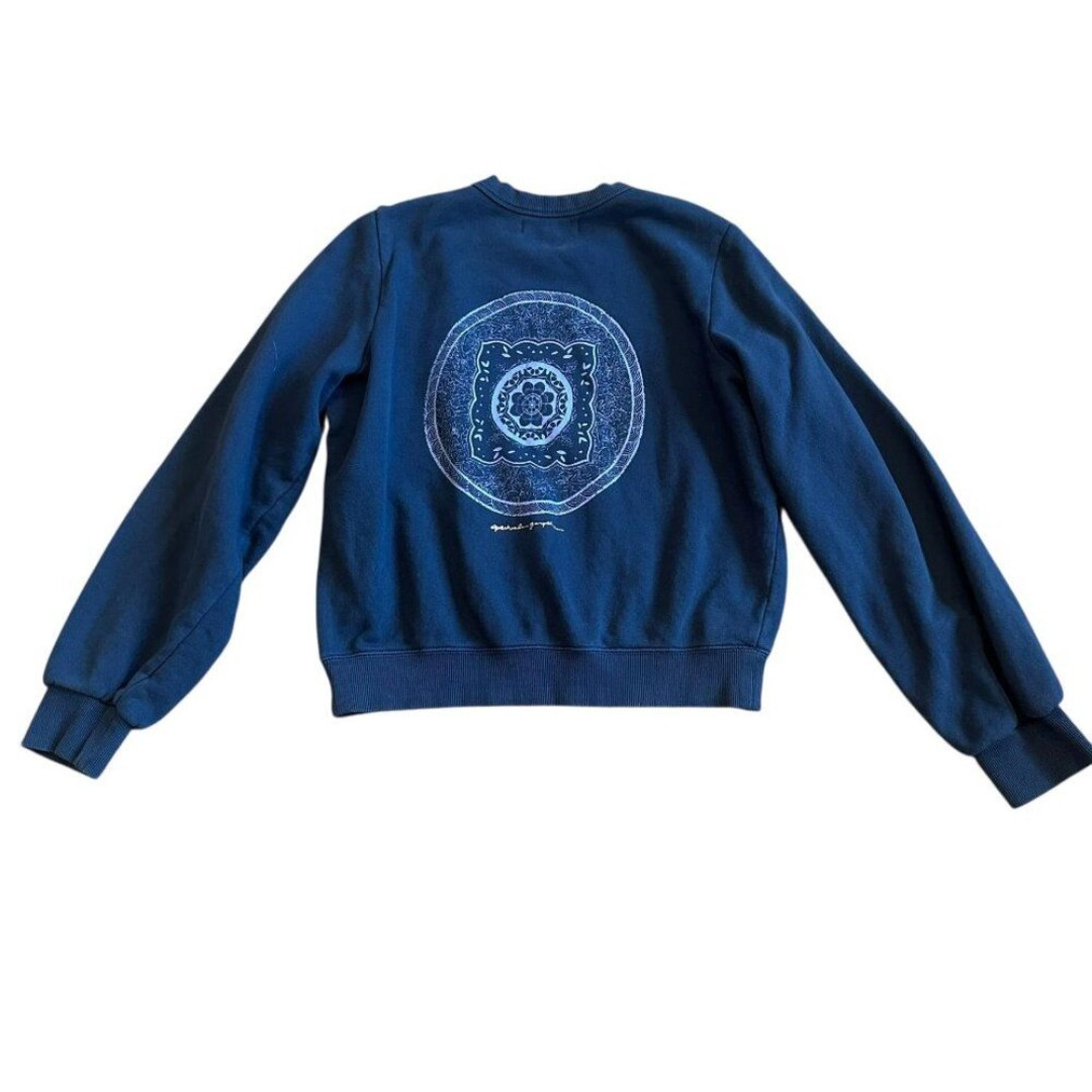 Spiritual Gangster Navy Pullover Sweatshirt Sweater Crew Neck Size Medium Womens