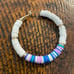 New White/blue/gold hoop earrings.