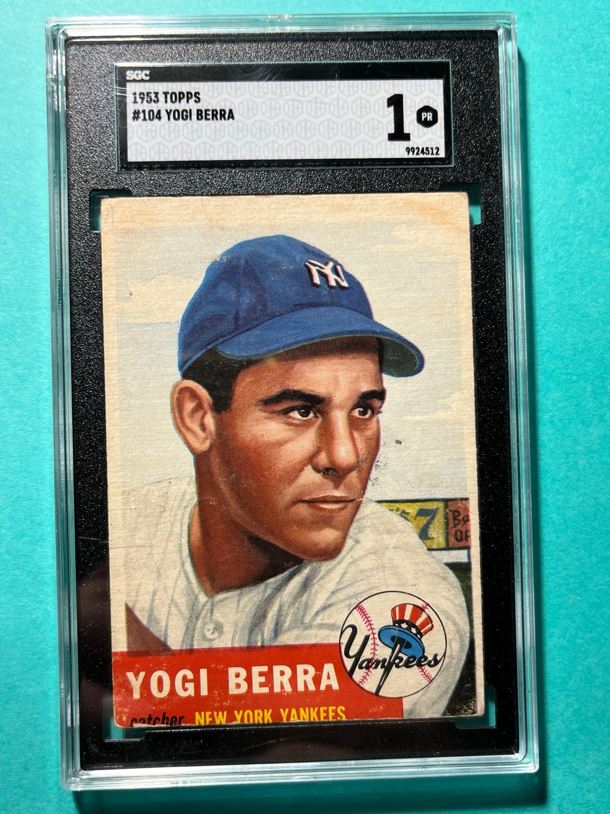 Vintage Yogi Berra 1953 Topps Card 104 regrade SGC 1