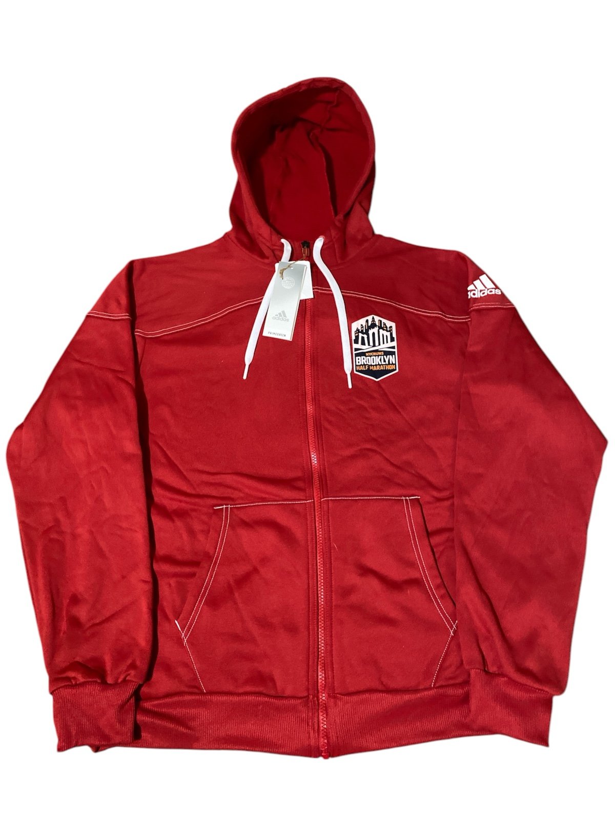 NWT Adidas Women Stadium Sustainability Zip Up Hoodie NYC BROOKLYN HALF MARATHON