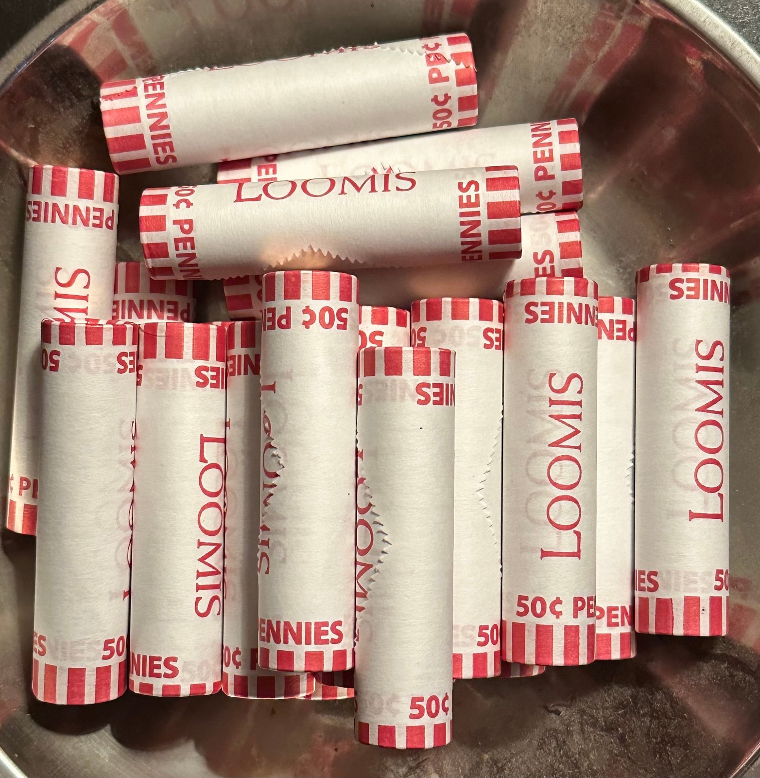 20 ROLLS UNOPENED UNSEARCHED LOOMIS ROLLS (1102A)