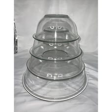 VTG PYREX CLEAR GLASS NESTING MIXING SERVING BOWLS SET/4