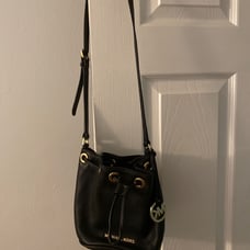 michael kors black leather purse