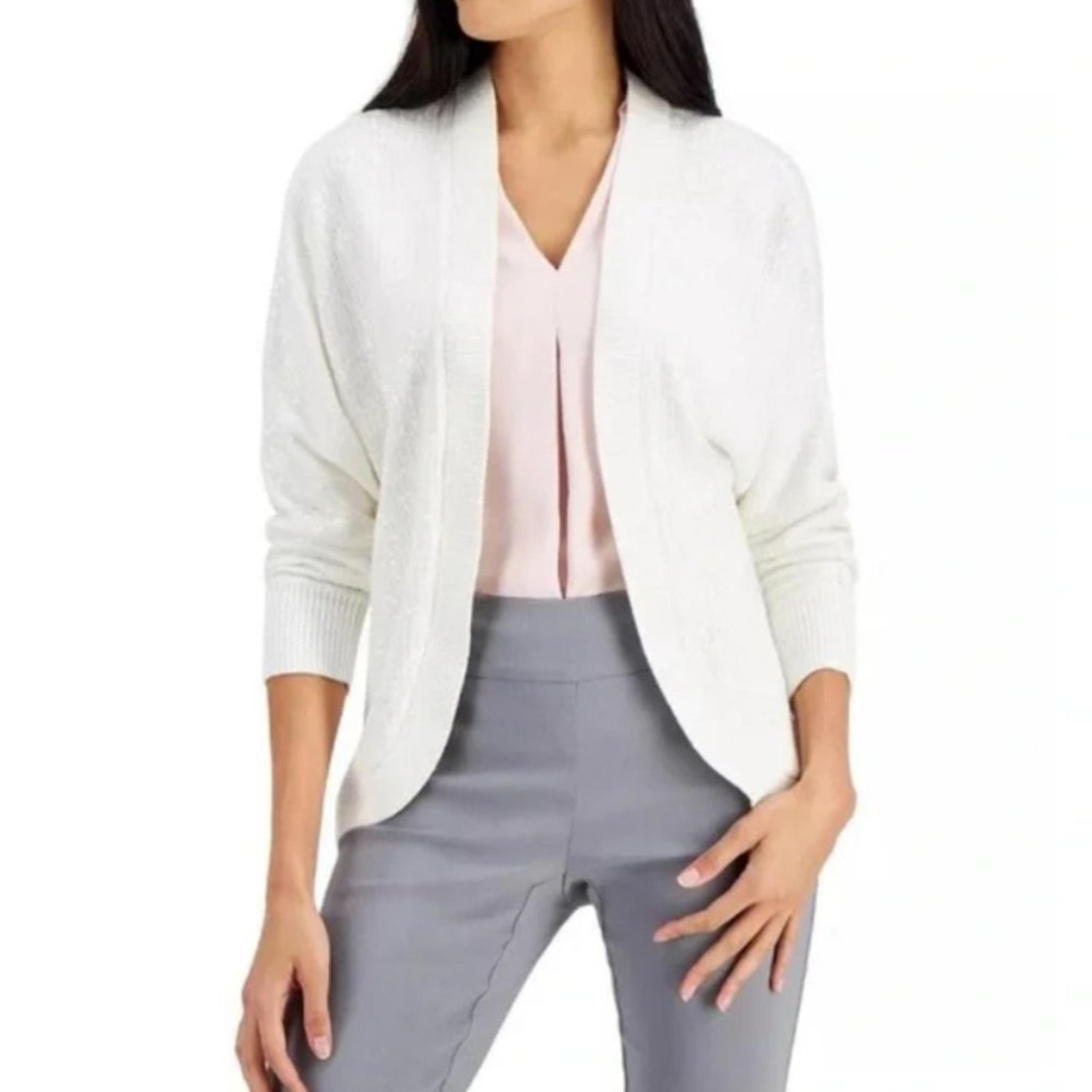 JM Collection Sequin Long Sleeve Open Front Cardigan