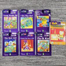 Lot of 7 Leap Frog LeapPad Learning System Books & Cartridges SHORT VOWELS