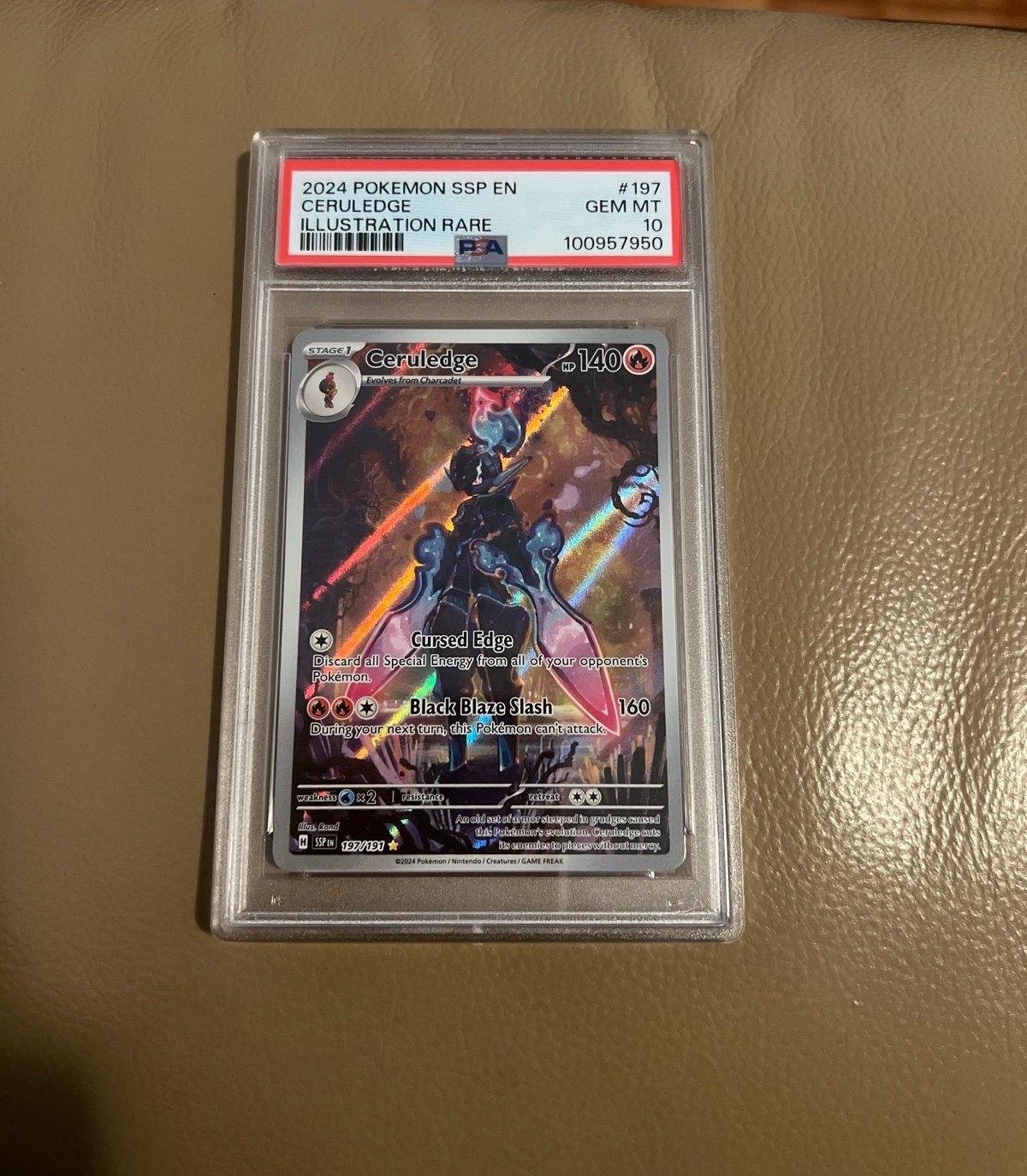 PSA 10 Pokemon Surging Sparks Ceruledge #197