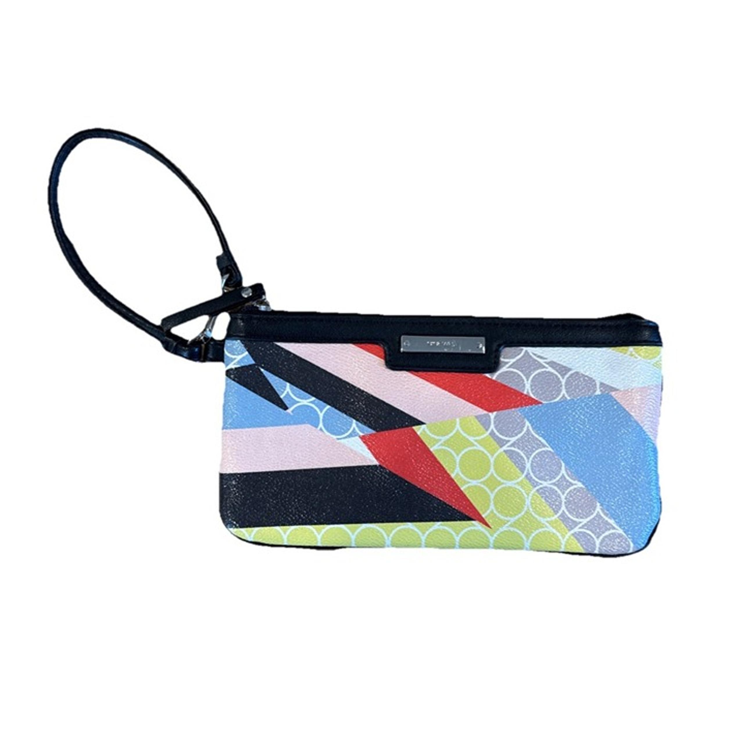 Nine West Clutch Hand Bag Wristlet Faux Leather Wrist Strap Mesa Multicolor