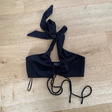 White Fox Boutique Runway Ready Halter Neck Open Back Top in Black