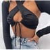 White Fox Boutique Runway Ready Halter Neck Open Back Top in Black