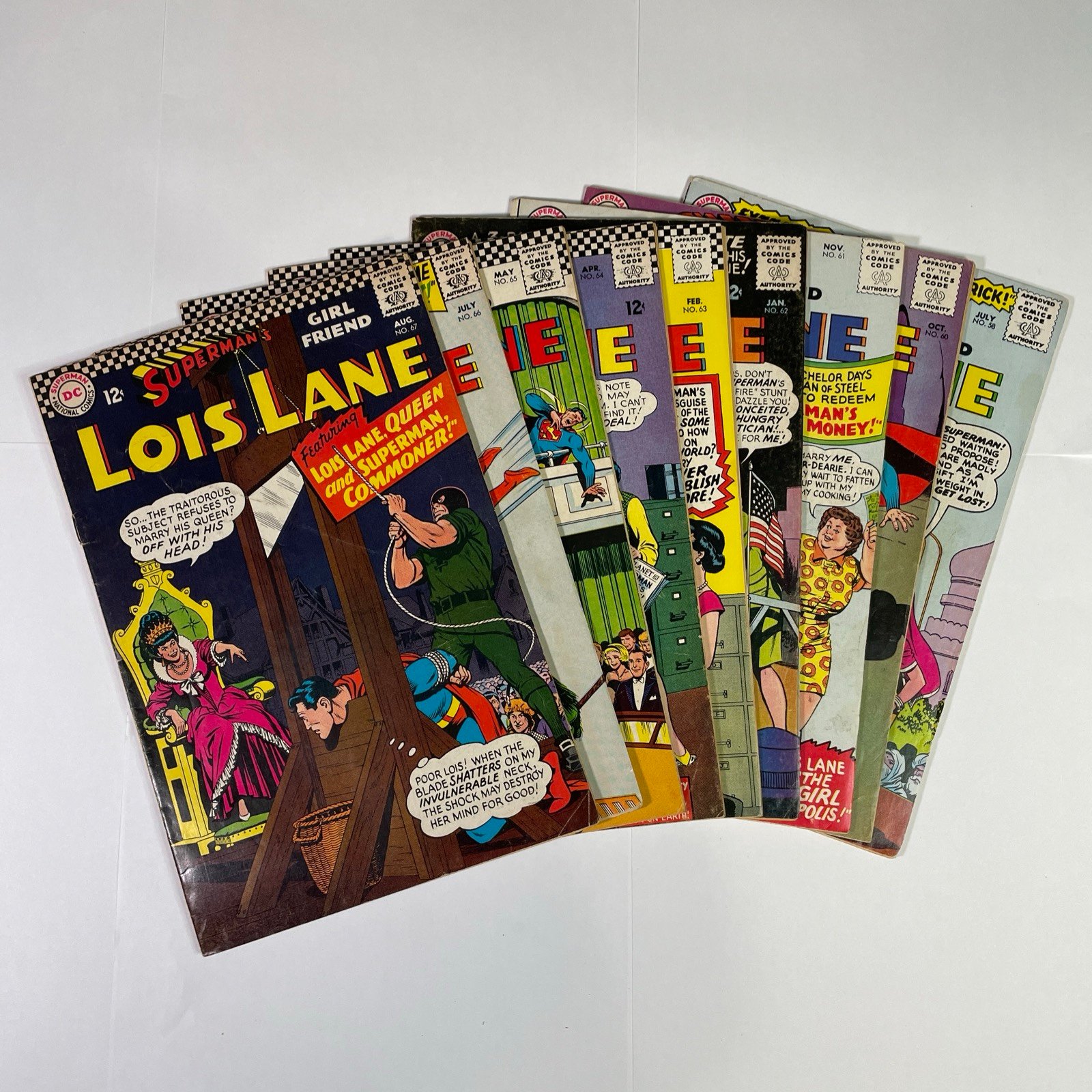 Superman’s Girl Friend Lois Lane Lot Of 9 1965-66 .12 DC Comic Books. #58-#67.
