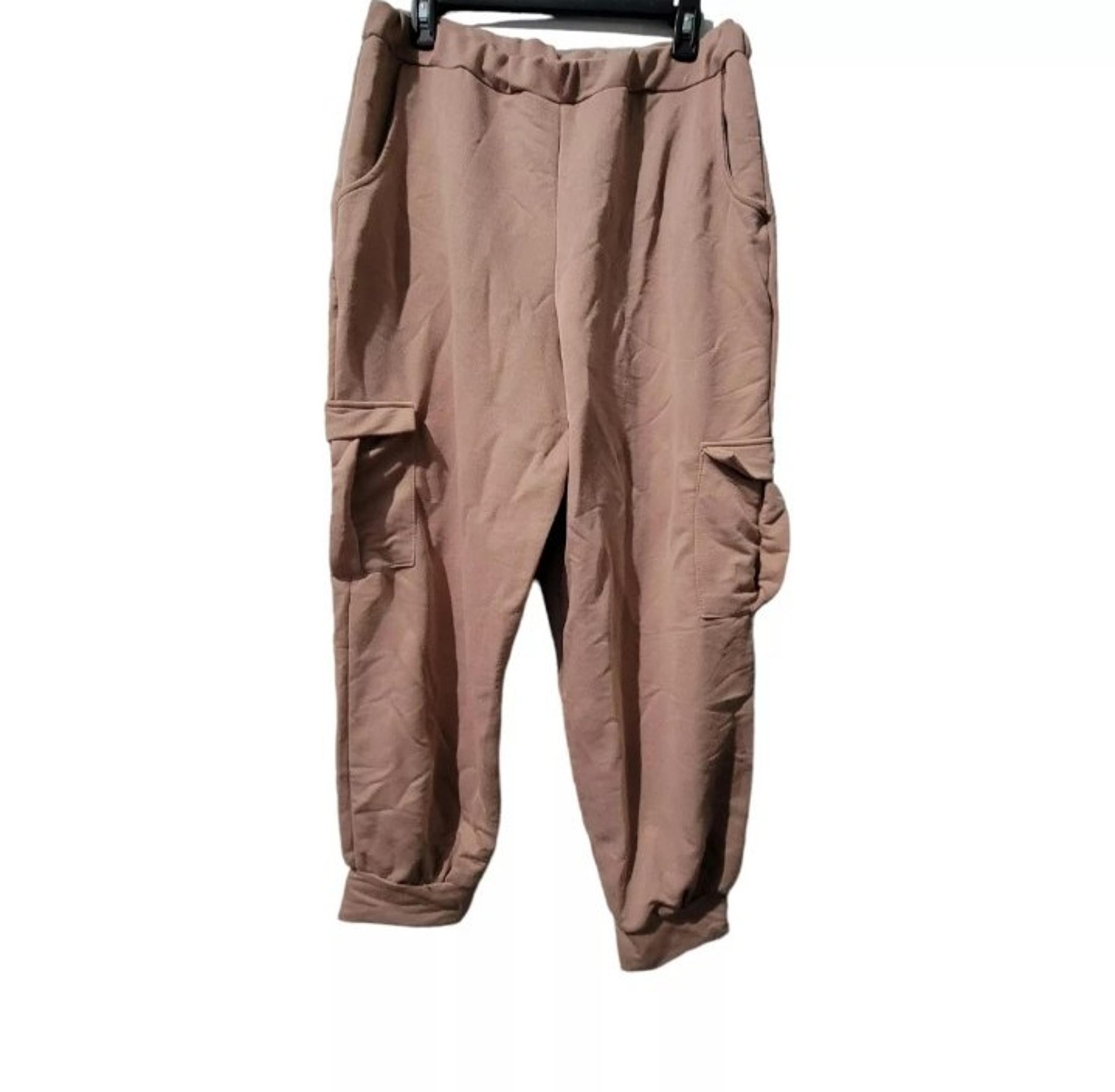 Nasty Gal Collection Womens Size 16 Pocket Cargo Joggers Sand Color