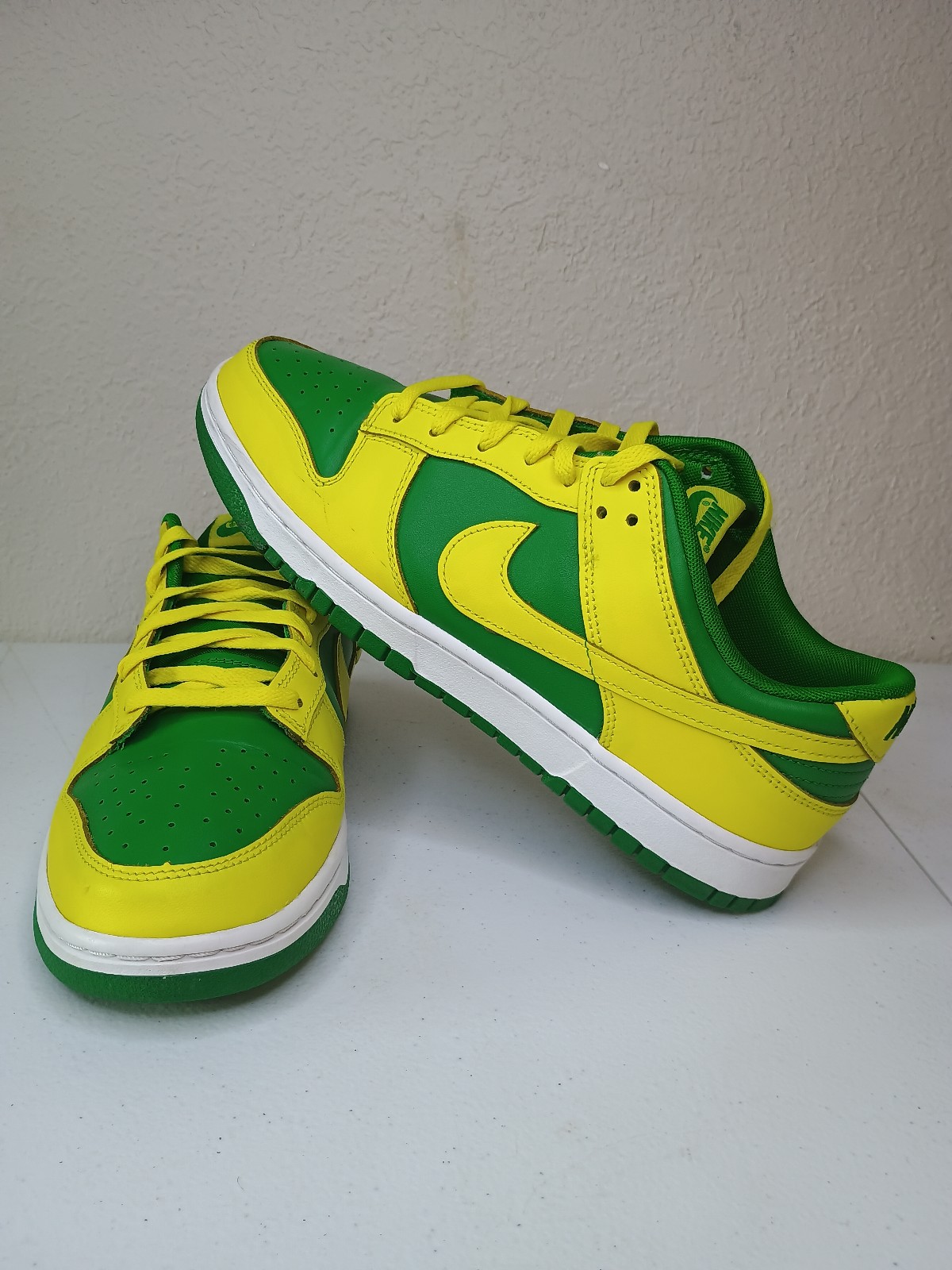 Nike Dunk Low Reverse Brazil Men's Size 12 DV0833-300 Yellow Green