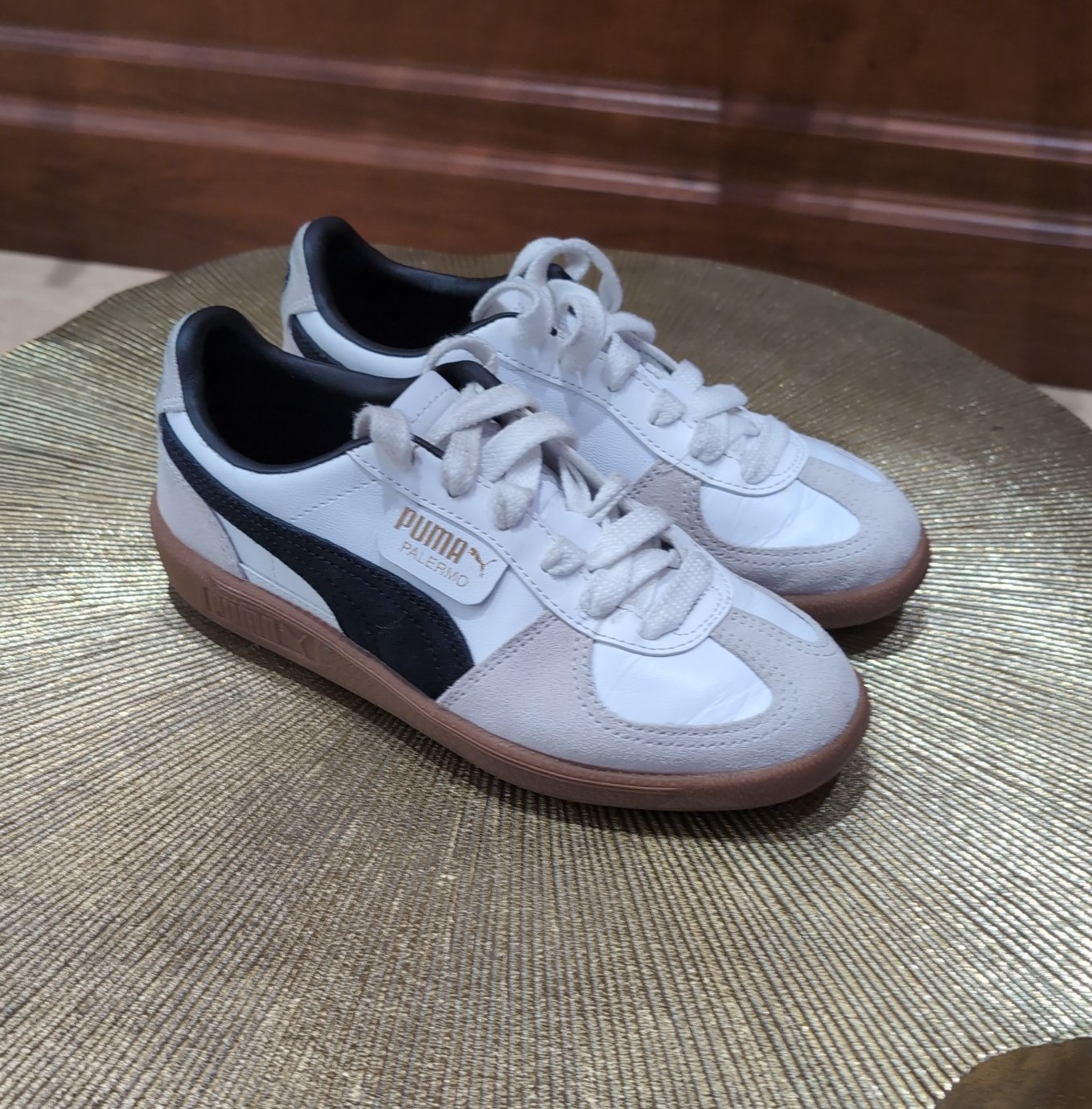 Puma Palermo White Vapor, Gray/Gum Sneakers