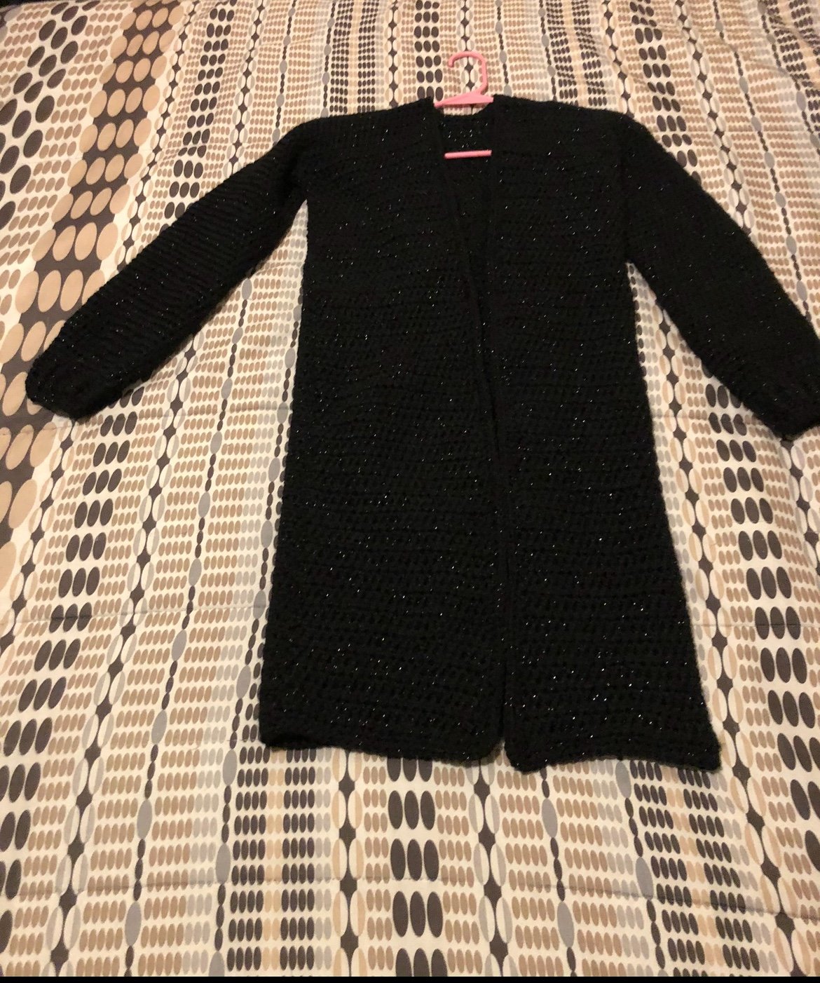 Crochet black sparkly cardigan