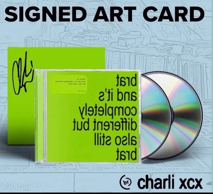 Charli XCX Signed Art Card CD Brat And It's Completely