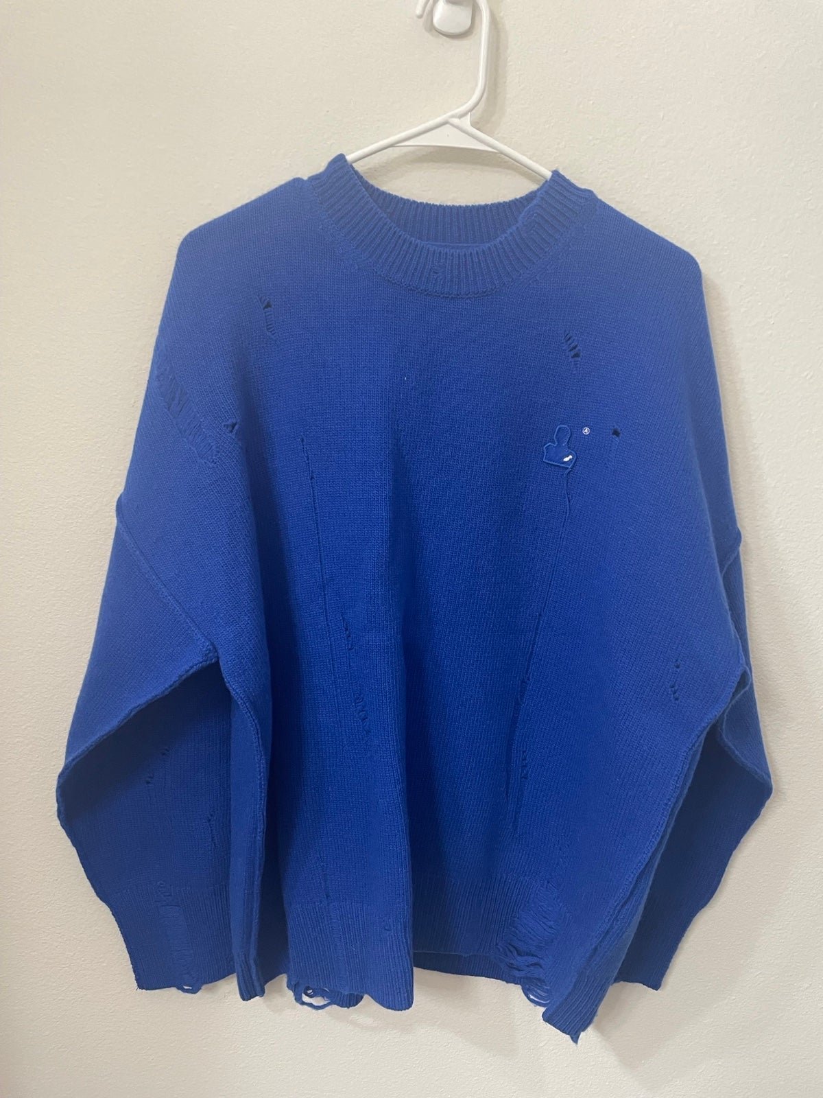 Ader Error Blue Distressed Sweater Size 1 （will take offers)