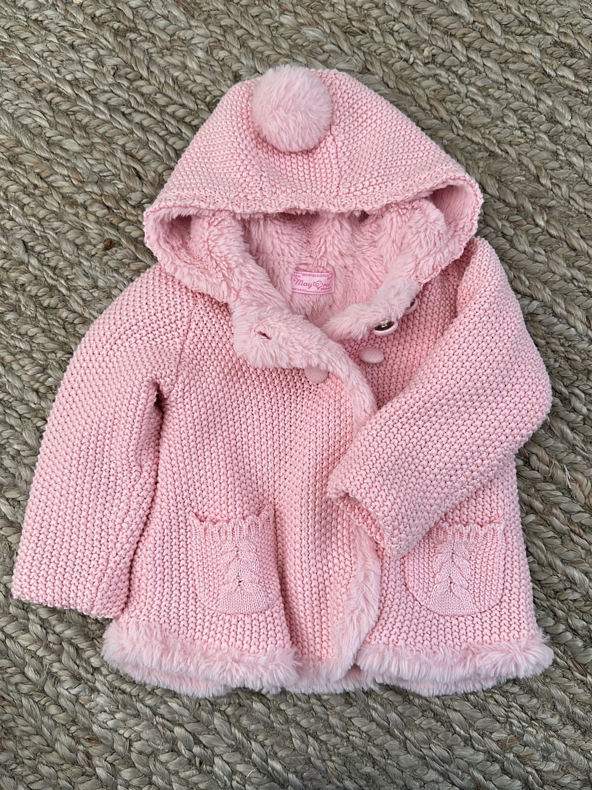 mayoral pink fur jacket