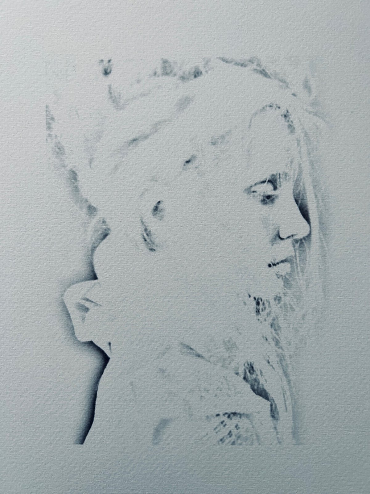 Graphite/charcoal portrait drawing on Museum White cotton paper 8.5 x 11 inches