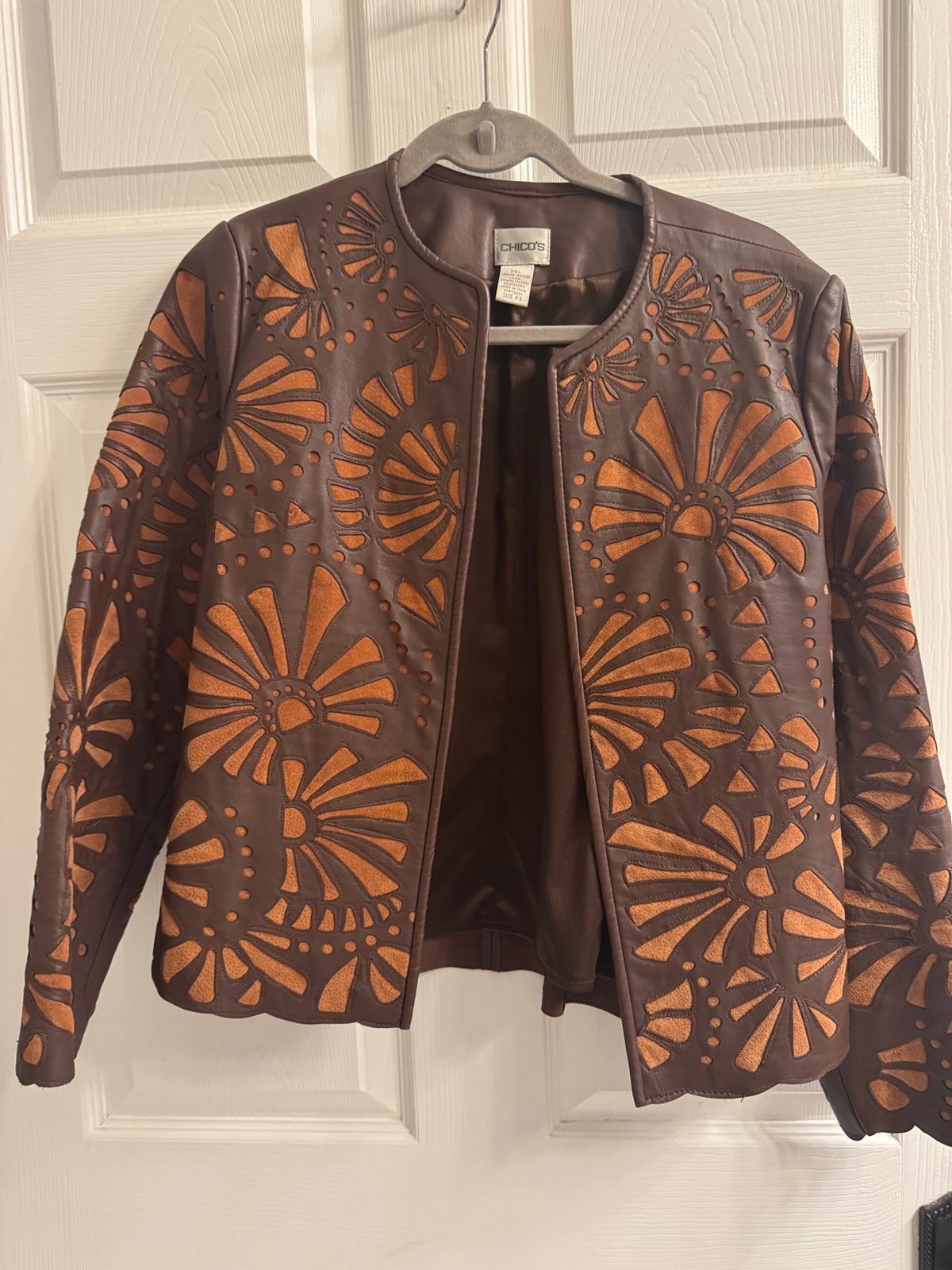 Vintage Brown leather jacket Chicos
