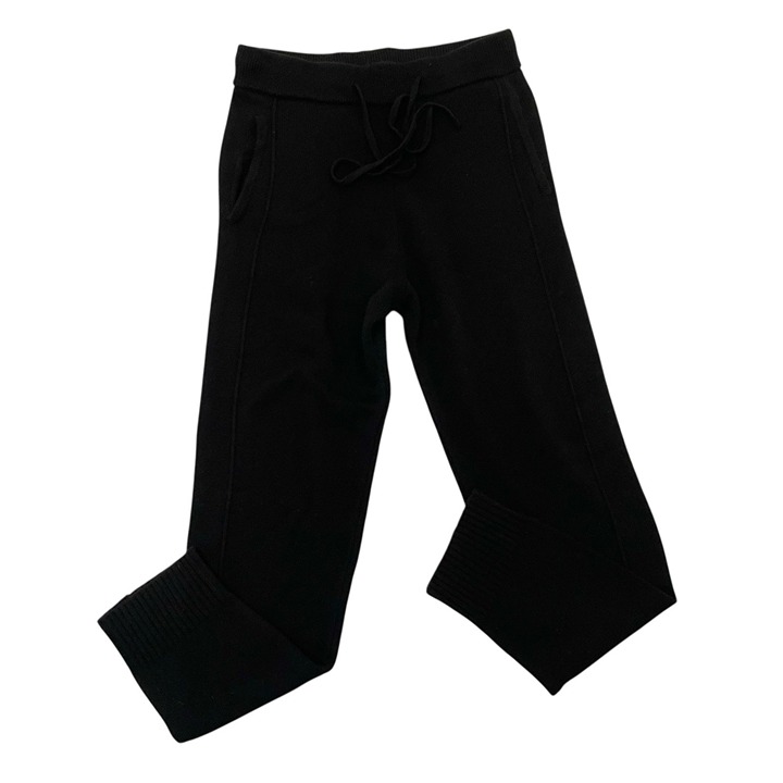 Gentle Herd 100% Wool Pull-On Knit Jogger Pants Comfy Soft Cozy Black size Large