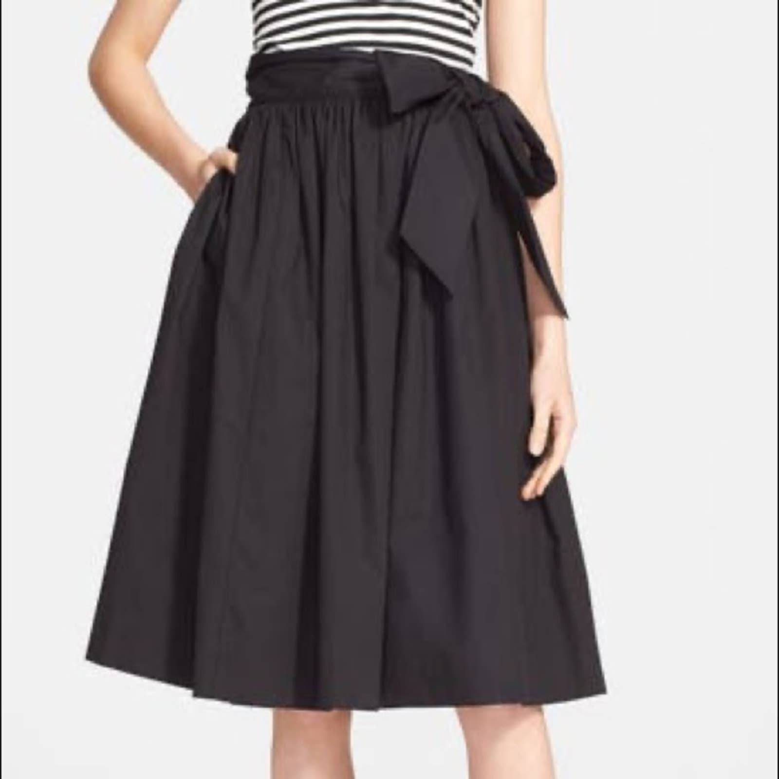 Kate Spade Tie Waist Skirt Black Aline