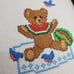 Set of 3 Vintage Cross Stitch Teddy Bear