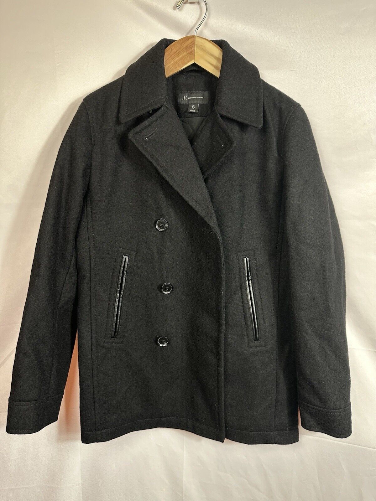 MENS INC BLACK WOOL BLEND SMALL