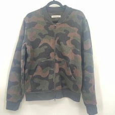 Outerknown Multicolor Camo Print Full Zip Bomber Jacket Size Medium