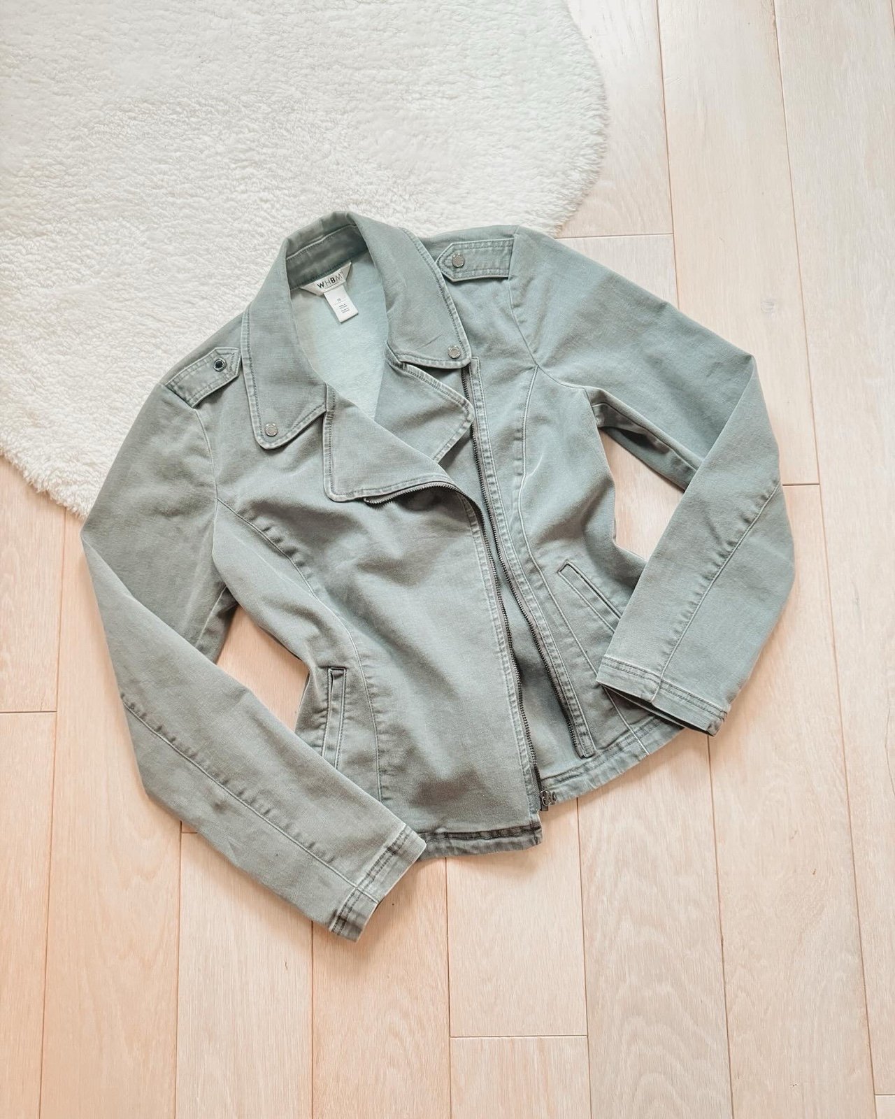 whbm grey motto zip jacket