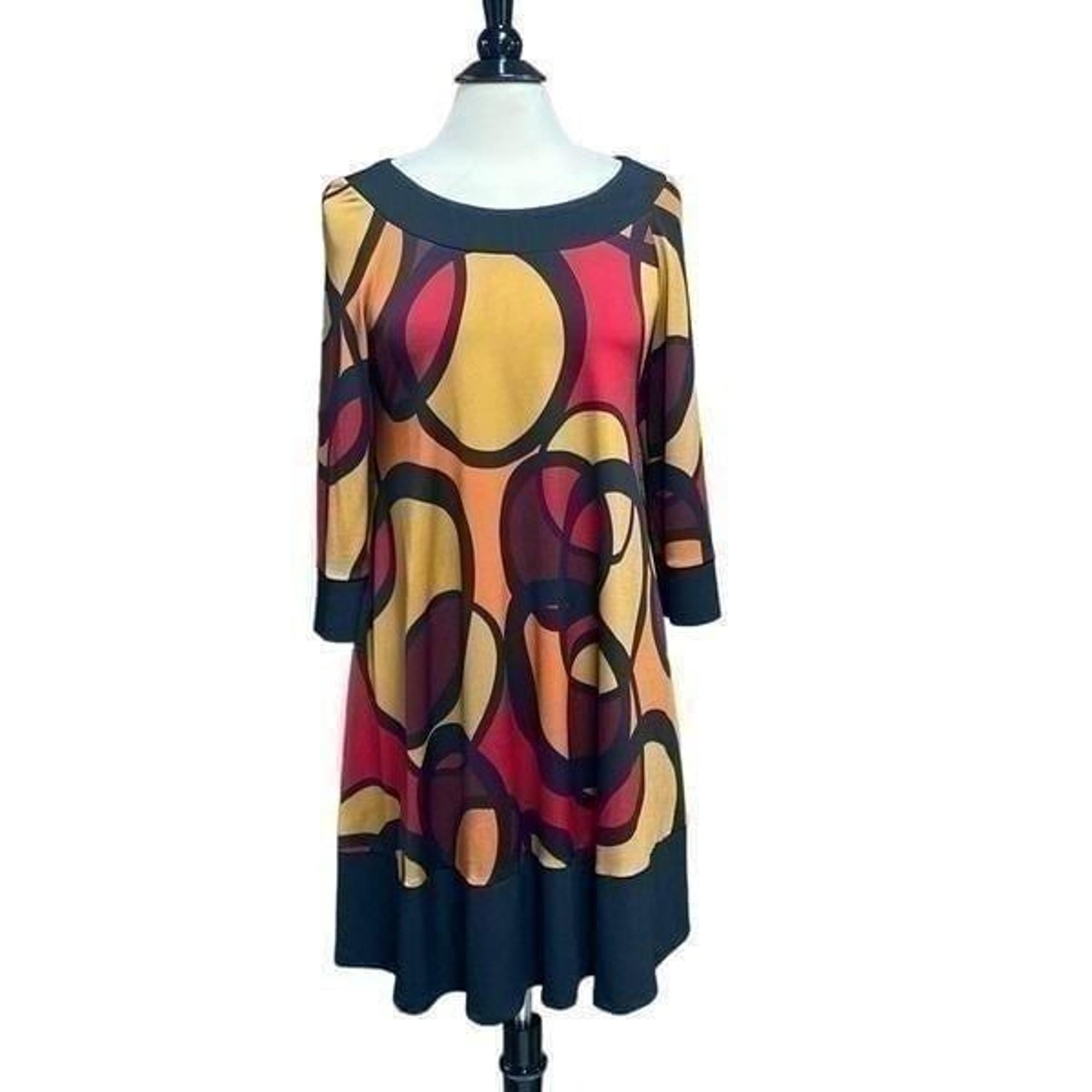 Muse Multi Color 3/4 Sleeve Dress Size 8
