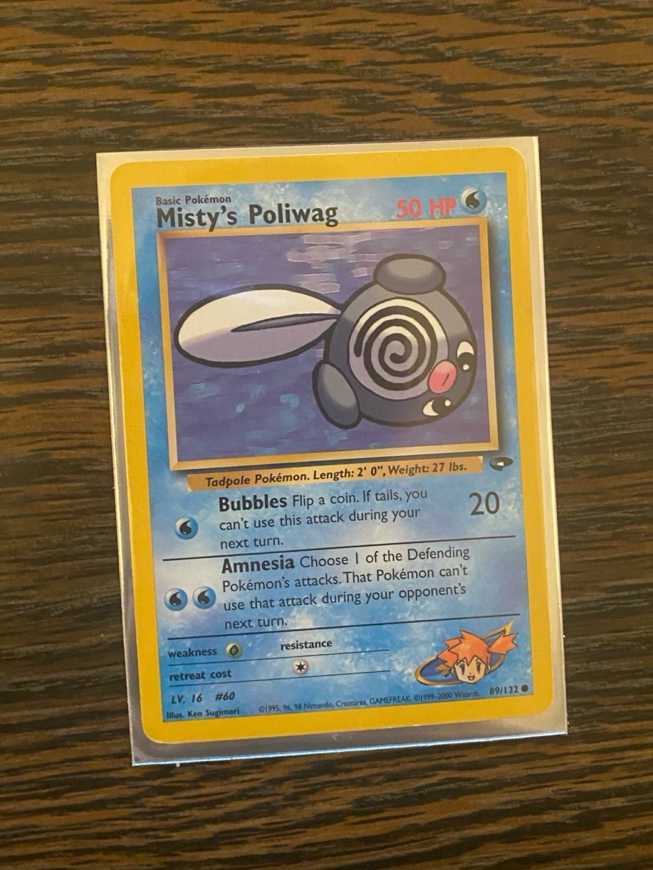 1995, 96, 98 Basic Pokémon Misty's Poliwag 50 Hp Pokémon Card