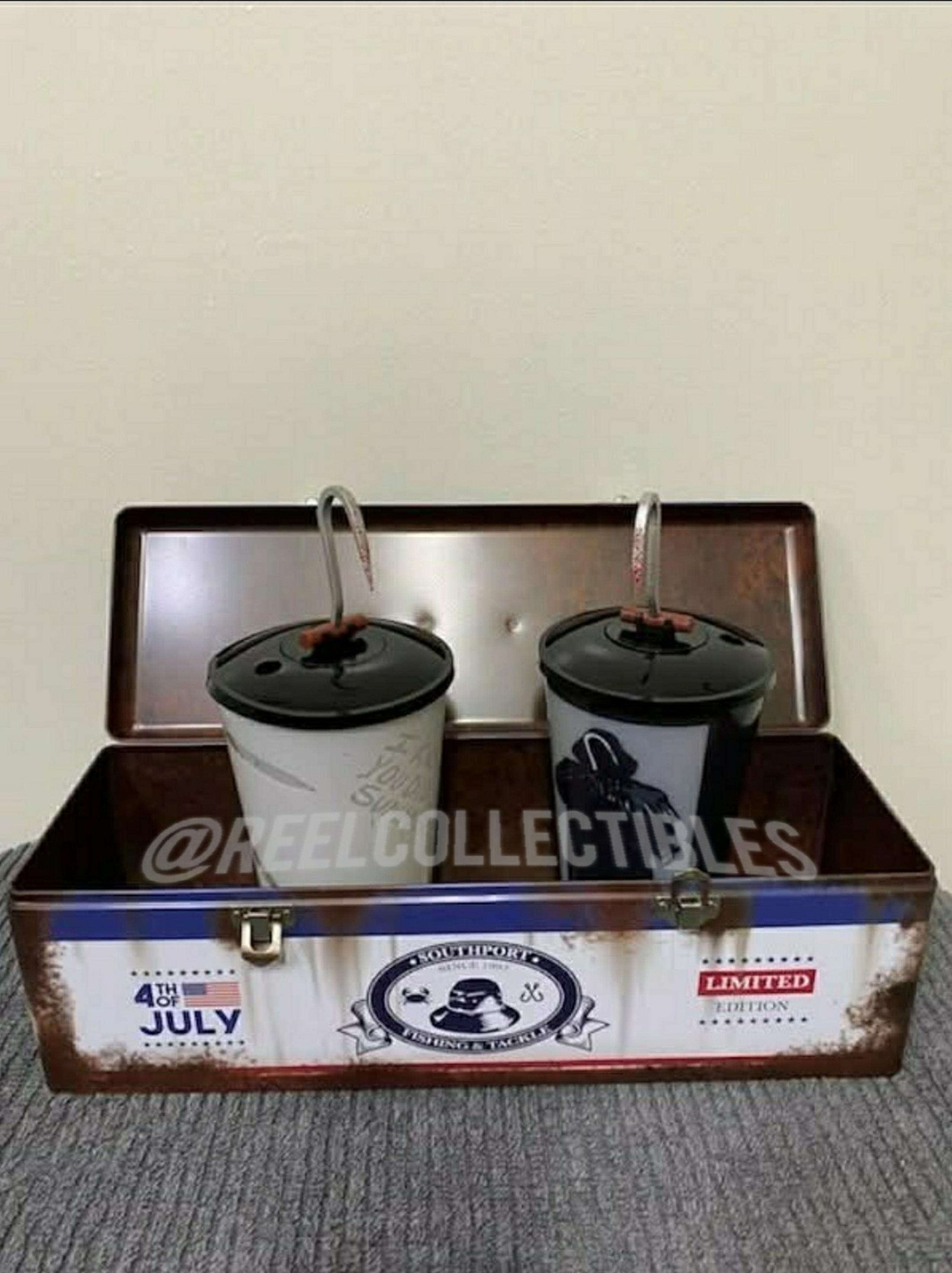 I Know What You Did Last Summer Popcorn Bucket and Cups w/ Toppers NEW SET OF 3