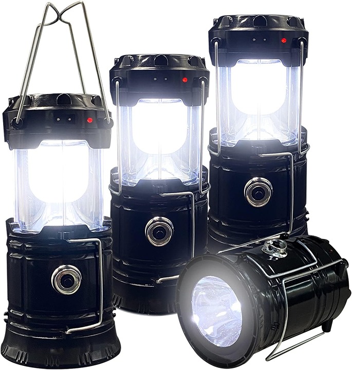 4pcs Collapsible Portable LED Camping Lantern Lightweight Waterproof Solar light