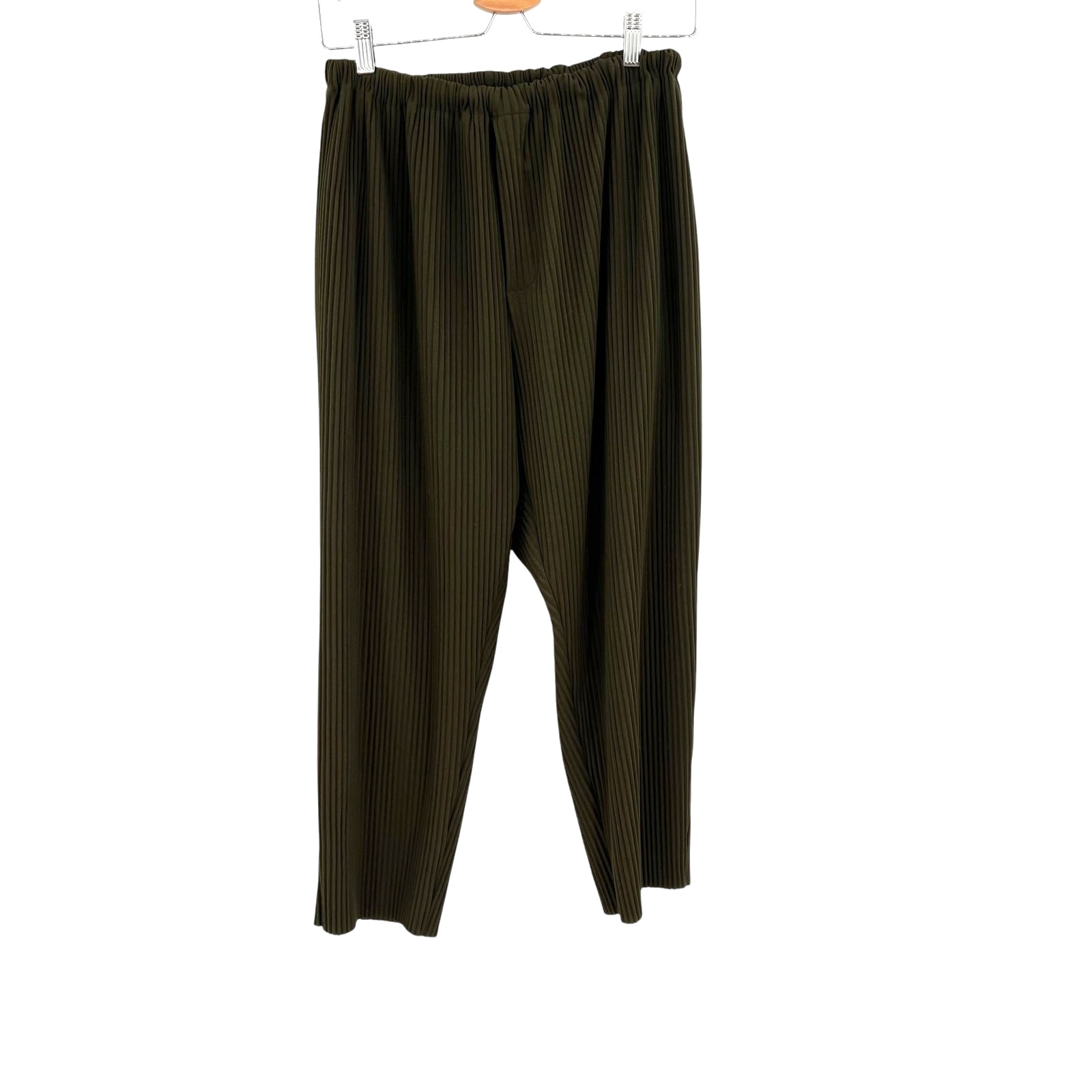 Common Market Landon Pants Pleated Drawstring Drop Crotch Olive Green Size Small