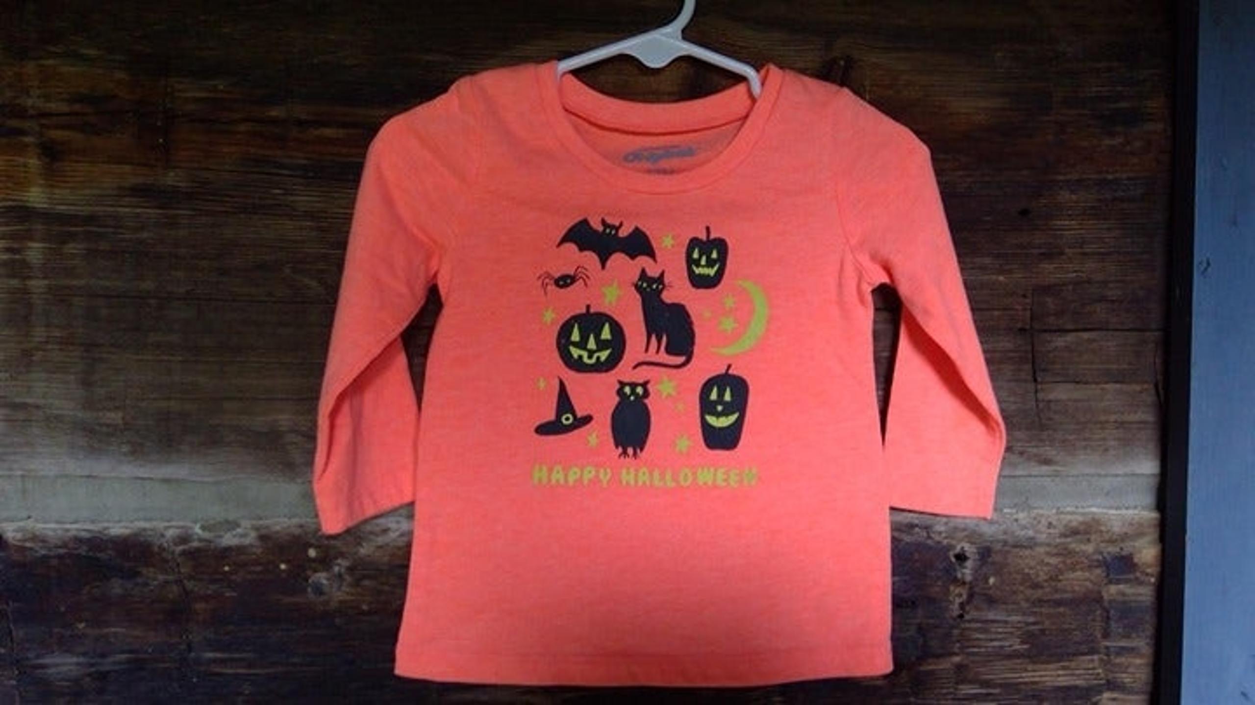 Oshkosh 12 mo. neon orange Halloween top