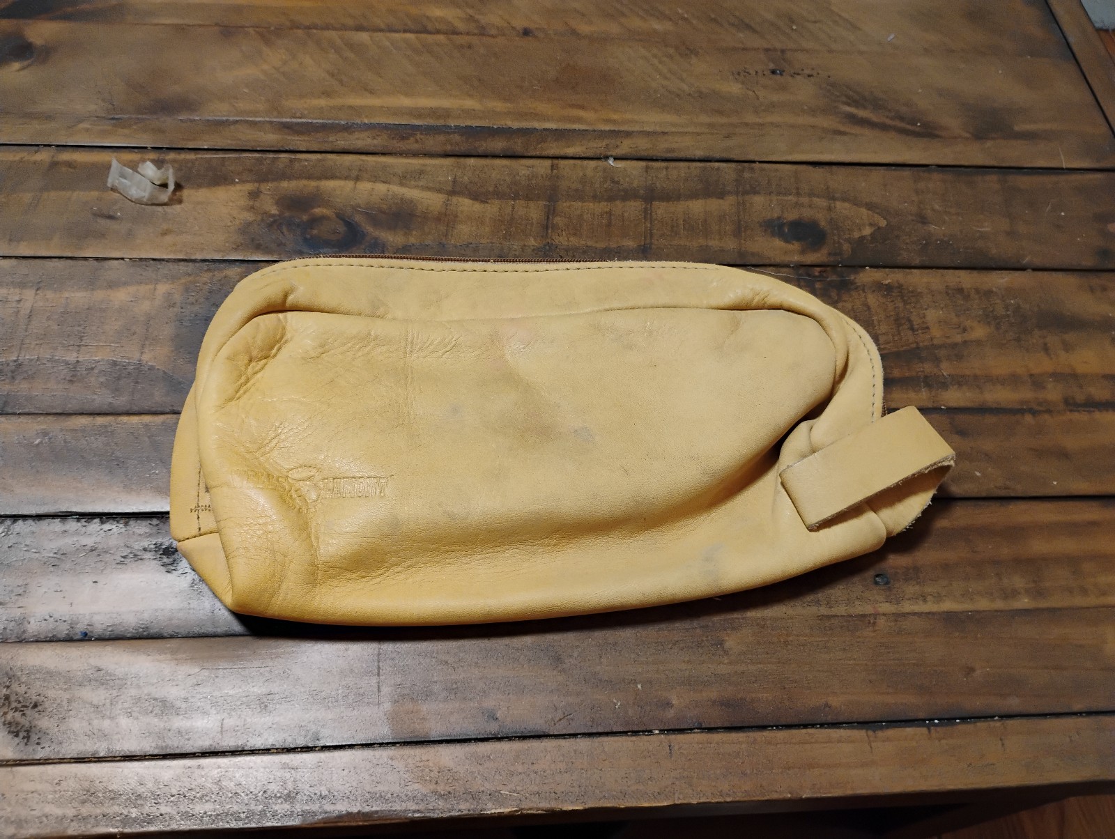 Wells Lamont Buckskin Leather Mens Travel Bag Toiletry
