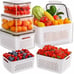 Fruit Storage Containers for Fridge with Removable Colanders 5-Pack