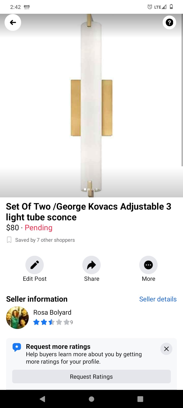 Set of two one sconce lights