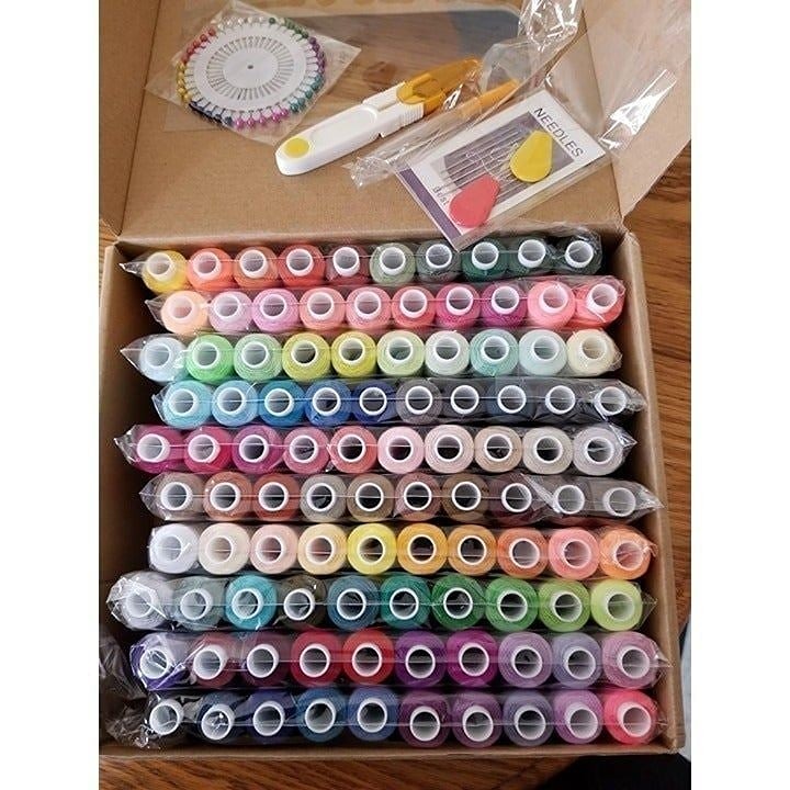 Sewing Thread Set 100 Color 250 Yards Each Spool Polyester Thread Kit