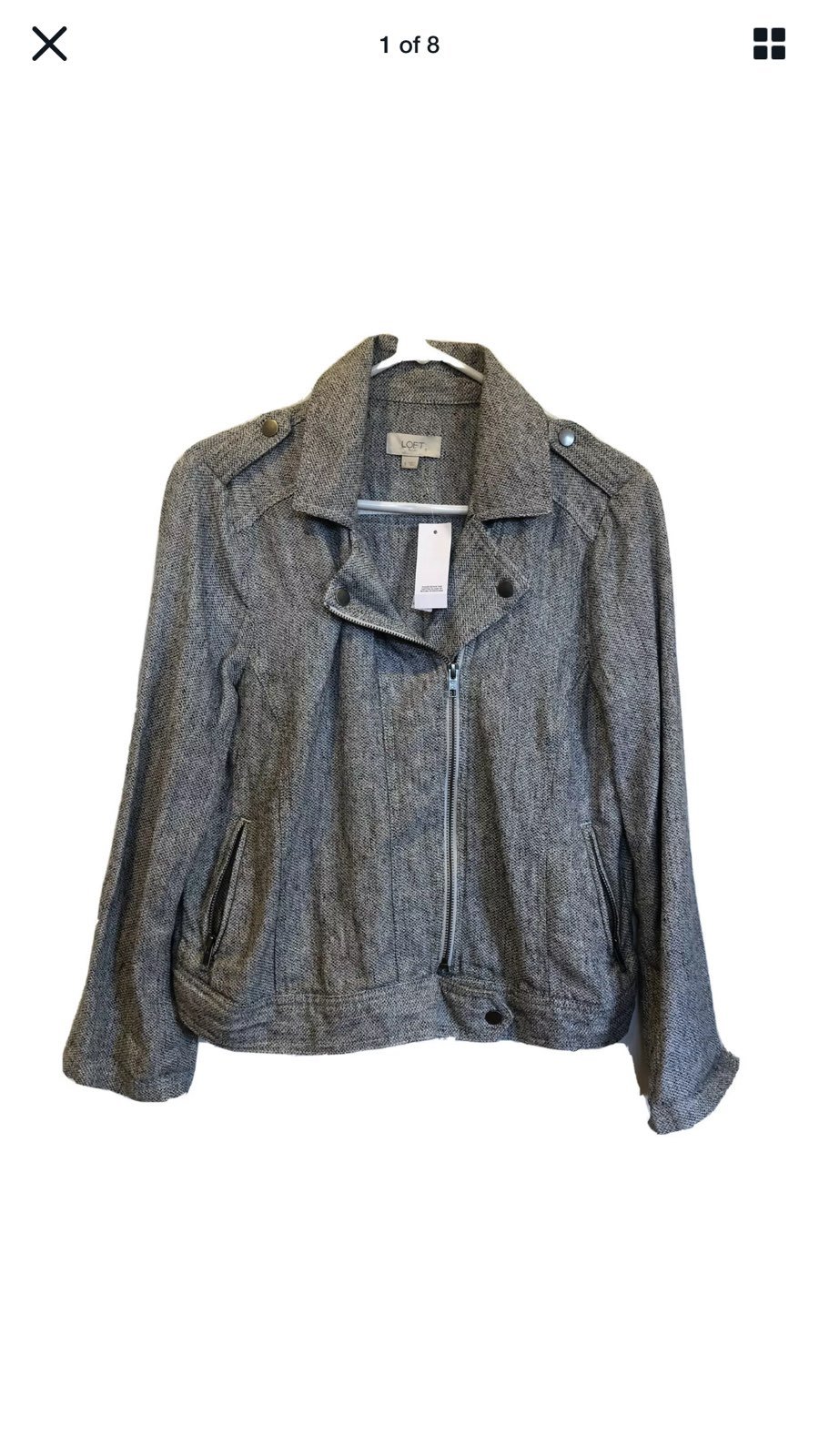Loft Heather Gray Moto Utility Jacket