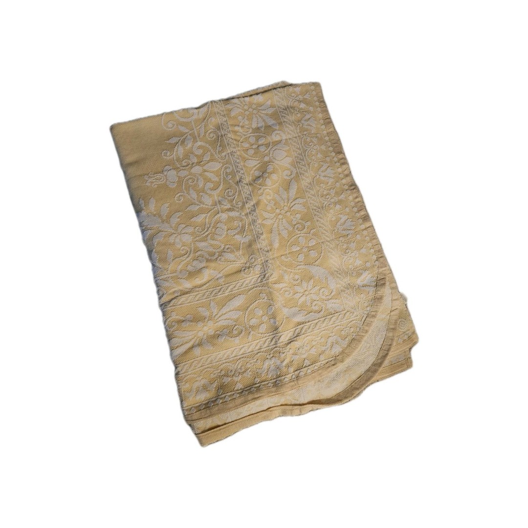 Vintage Yellow & White Boho Coverlet Twin/Full