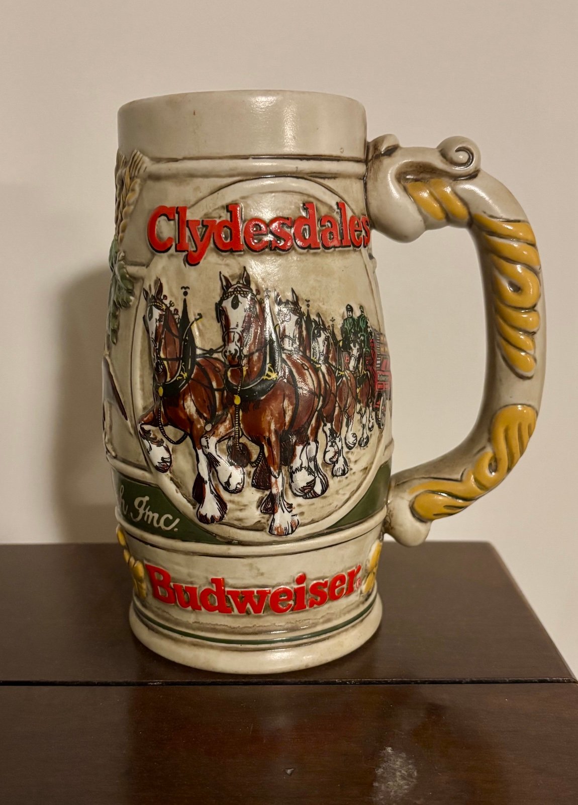 Vintage Budweiser Anheuser Busch 1983 Holiday Clydesdales Beer Stein Mug