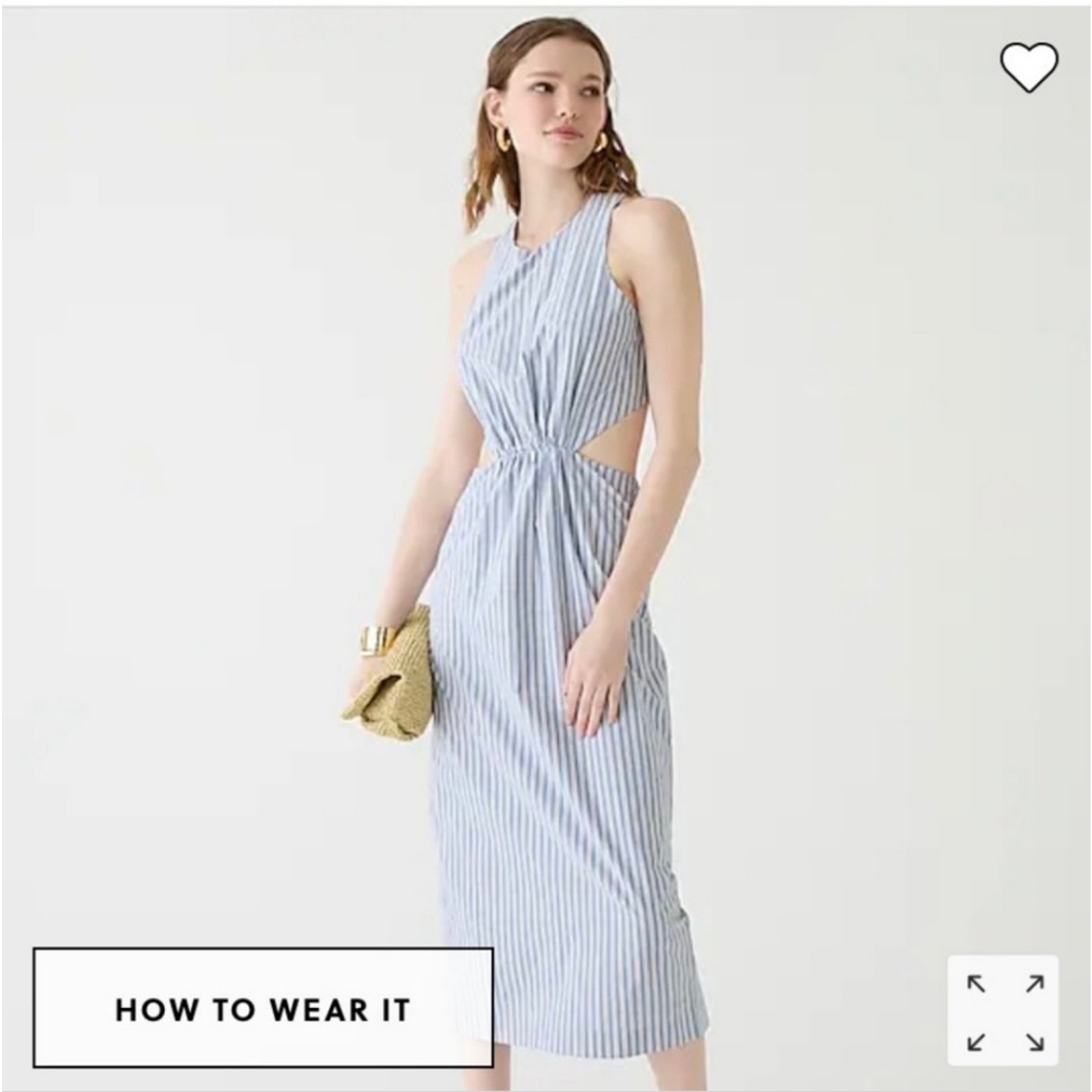 J. Crew Collection Pinstripe Twistback Midi Dress