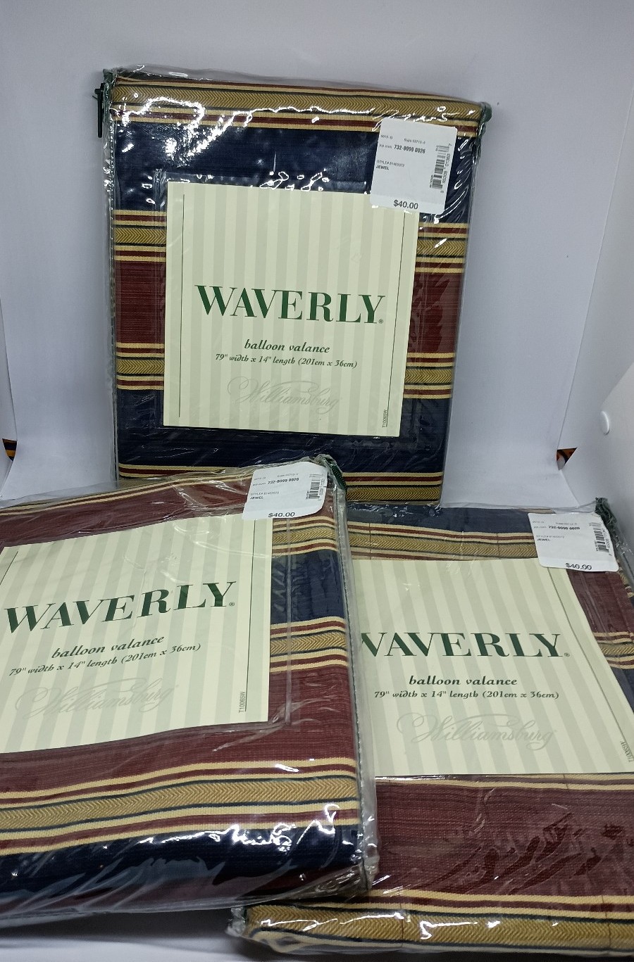 * Reserved For Alison Fahey** 3 Waverly Williamsburg Spotswood Stripe Valances