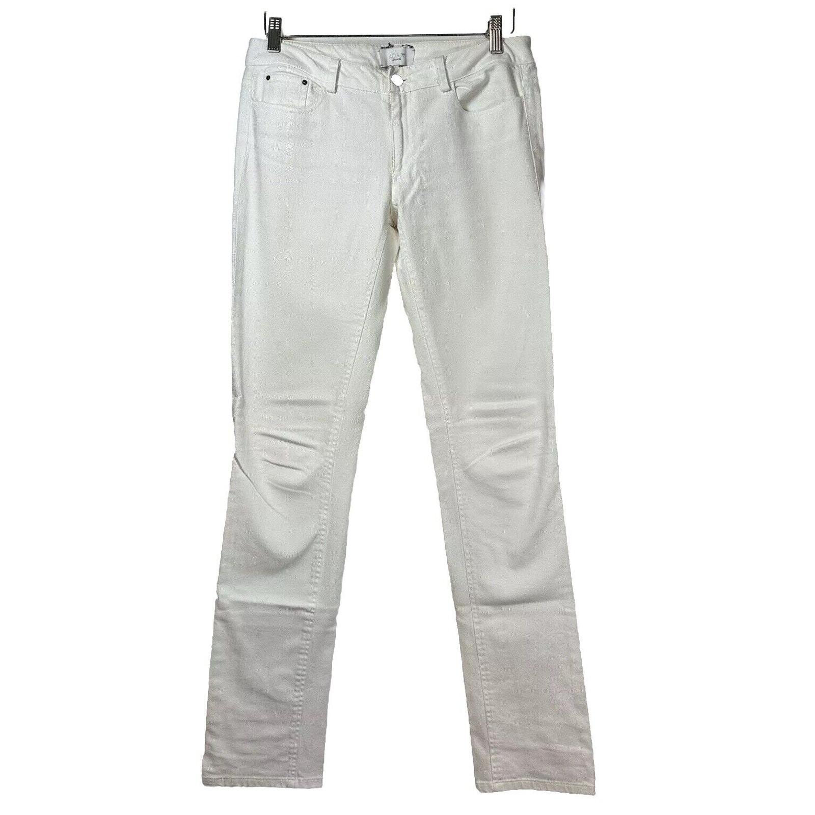 Adam Lippes White Straight Leg Jeans Woman’s 4 GUC Button Pockets
