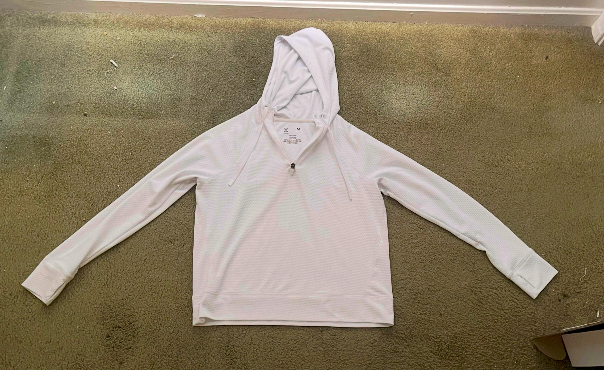 Xersion White Light Weight Quarter Zip Pullover