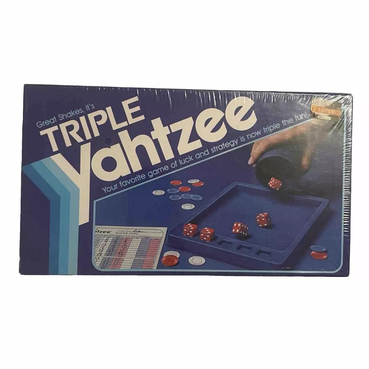 Vintage 1982 Triple Yahtzee Dice Game Milton Bradley Lowe New Sealed