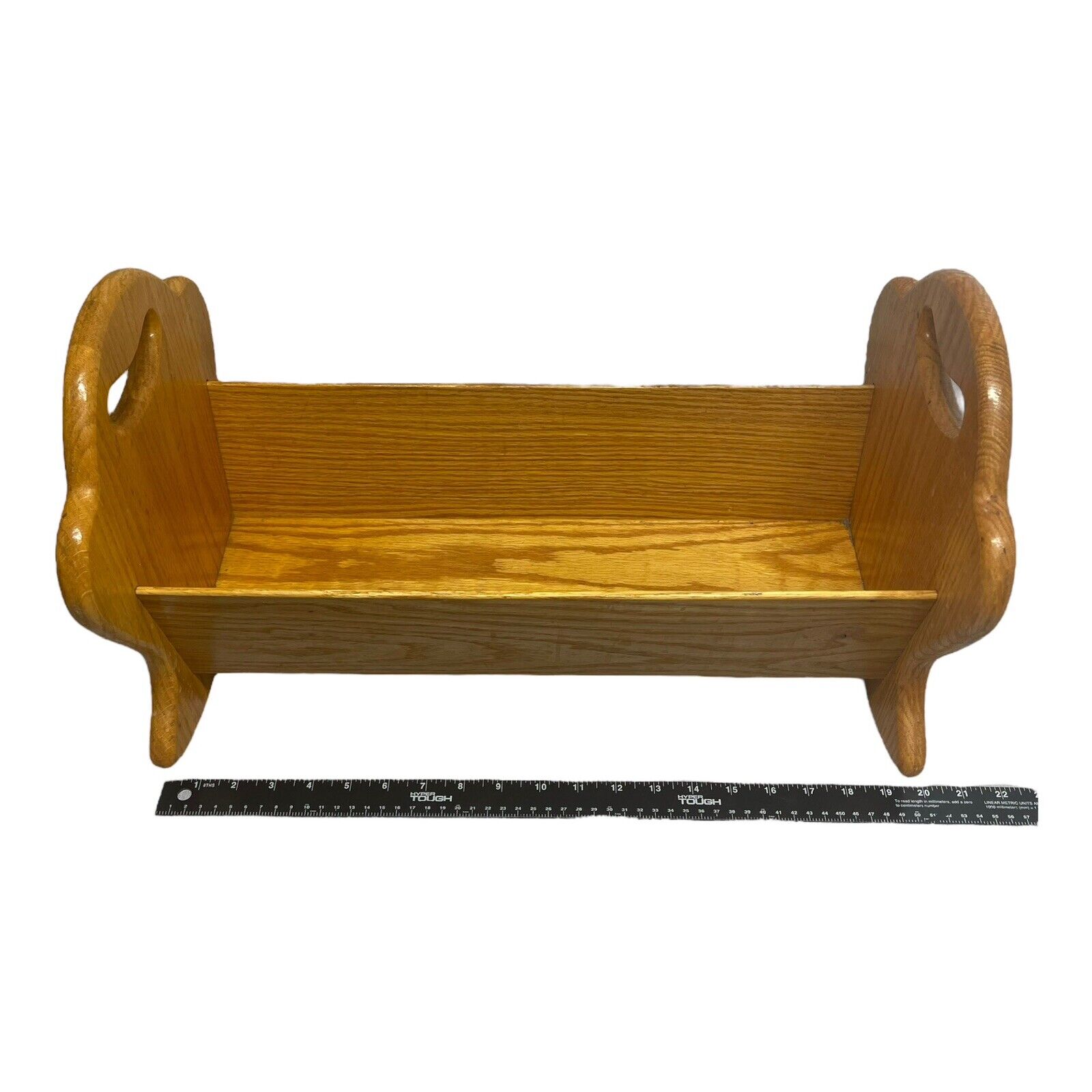 Vintage Hand Made Wooden Baby Doll Cradle Unbranded
