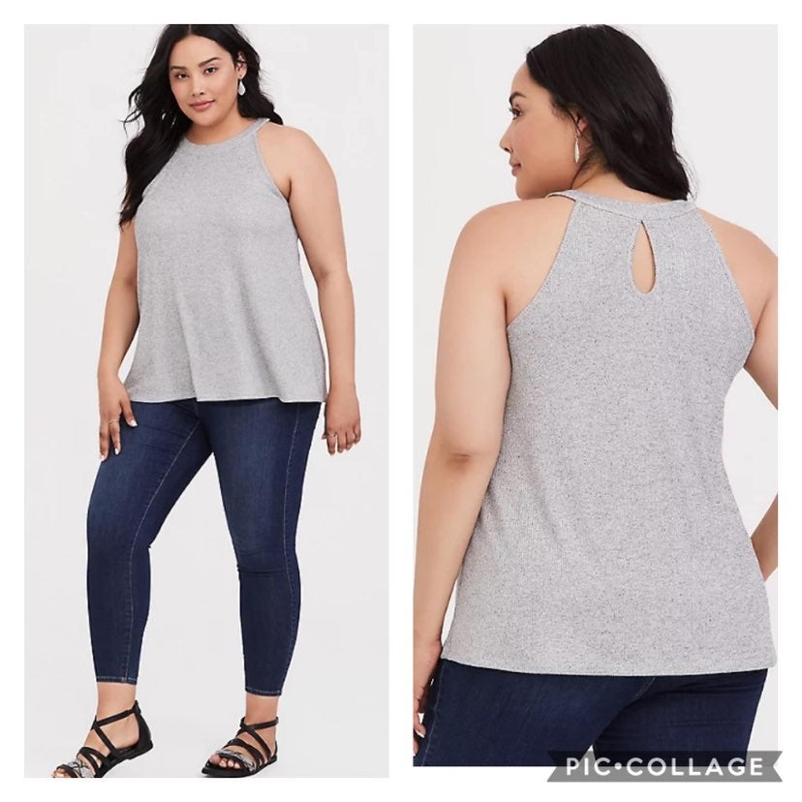 Torrid Grey Ribbed Goddess Tank